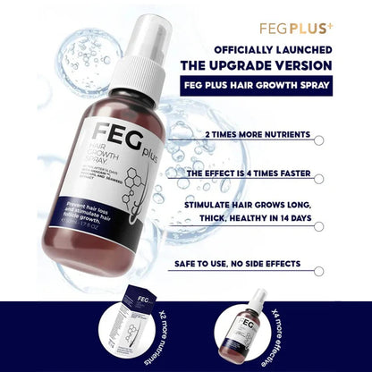 100% Original-FEG Plus Hair Fall Spray make hair long, thick, and strong lmprove Baldness/Balchar, prevent hair loss,